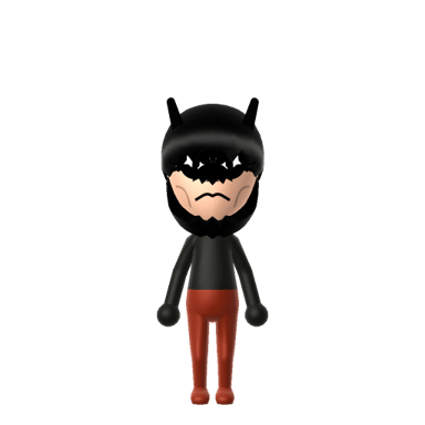 Batman Mii built in the Mii Creator Online for Tomodachi Life
