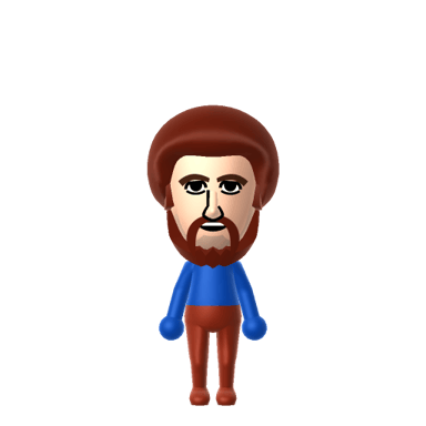 Bob Ross Mii built in the Mii Creator Online for Tomodachi Life