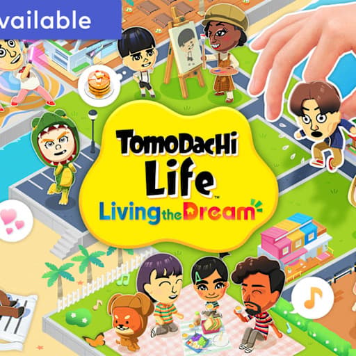 Tomodachi Life: Living the Dream cover art — the Switch sequel to Tomodachi Life