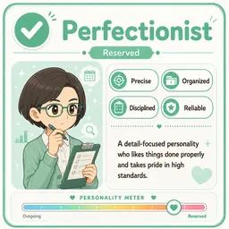 Mii Perfectionniste — votre résultat sur le calculateur de personnalité Tomodachi Life