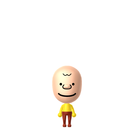 Charlie Brown Mii QR code — tap to download the 3DS QR or copy Studio code