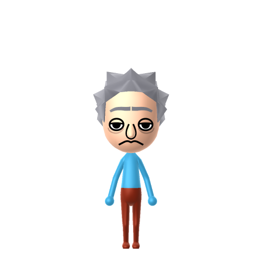 Rick Sanchez Mii QR code — tap to download the 3DS QR or copy Studio code
