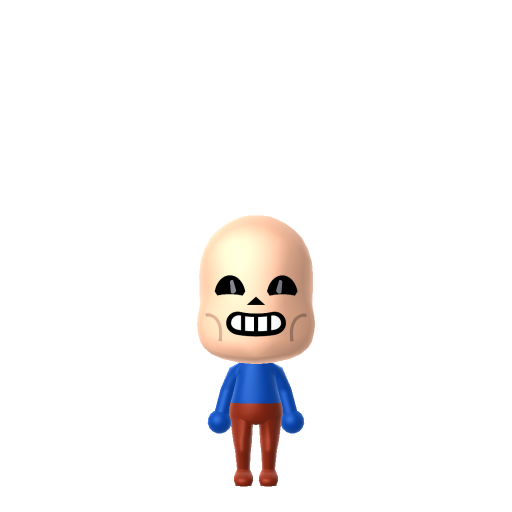Sans Mii QR code — tap to download the 3DS QR or copy Studio code