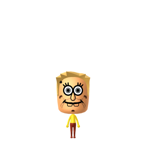 SpongeBob Mii QR code — tap to download the 3DS QR or copy Studio code