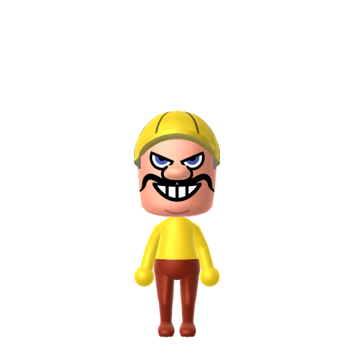 Wario Mii QR code — tap to download the 3DS QR or copy Studio code